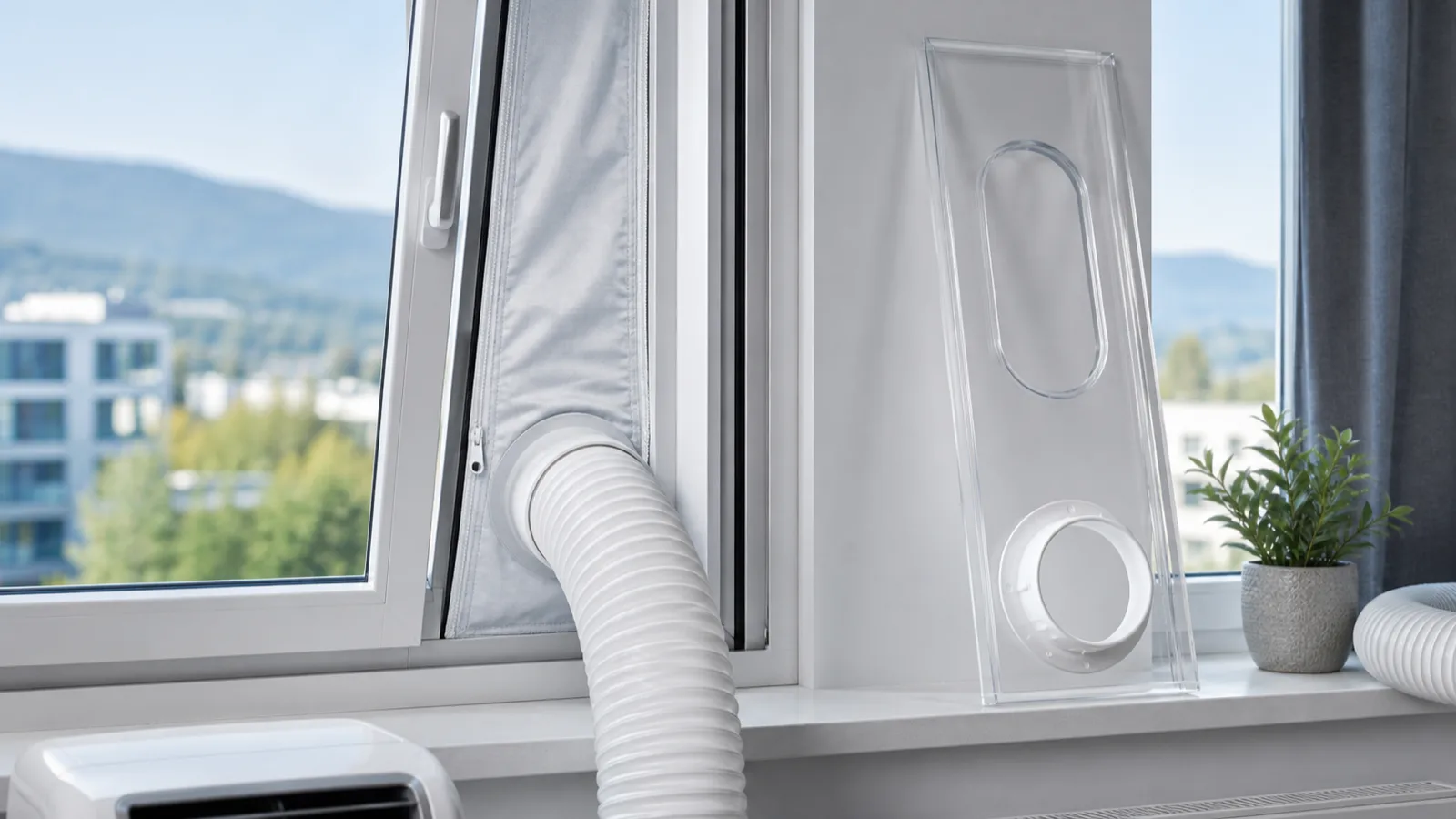 Vergleich: starres Fenster-Kit aus Kunststoff vs. Stoffabdichtung bei einem Dreh-Kipp-Fenster