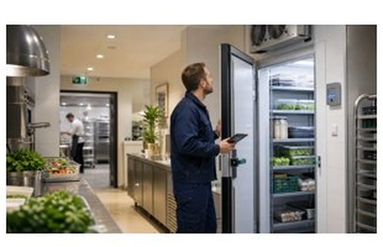 Moderner Lebensmittelmarkt mit Kühlmöbeln und geplanter Gewerbekälte für mehrere Temperaturzonen