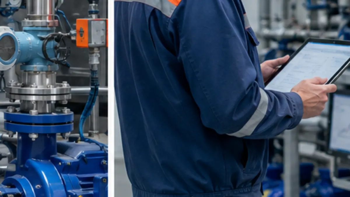 Instandhalter prüft Trenddaten an einer redundanten industriellen Prozesskühlanlage
