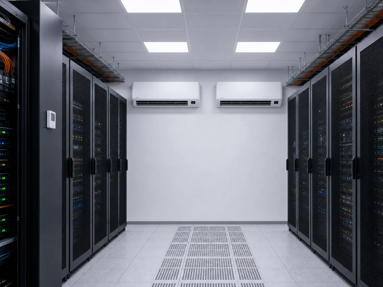 Zwei redundante Klimageräte versorgen einen Serverraum mit getrennten Luftwegen