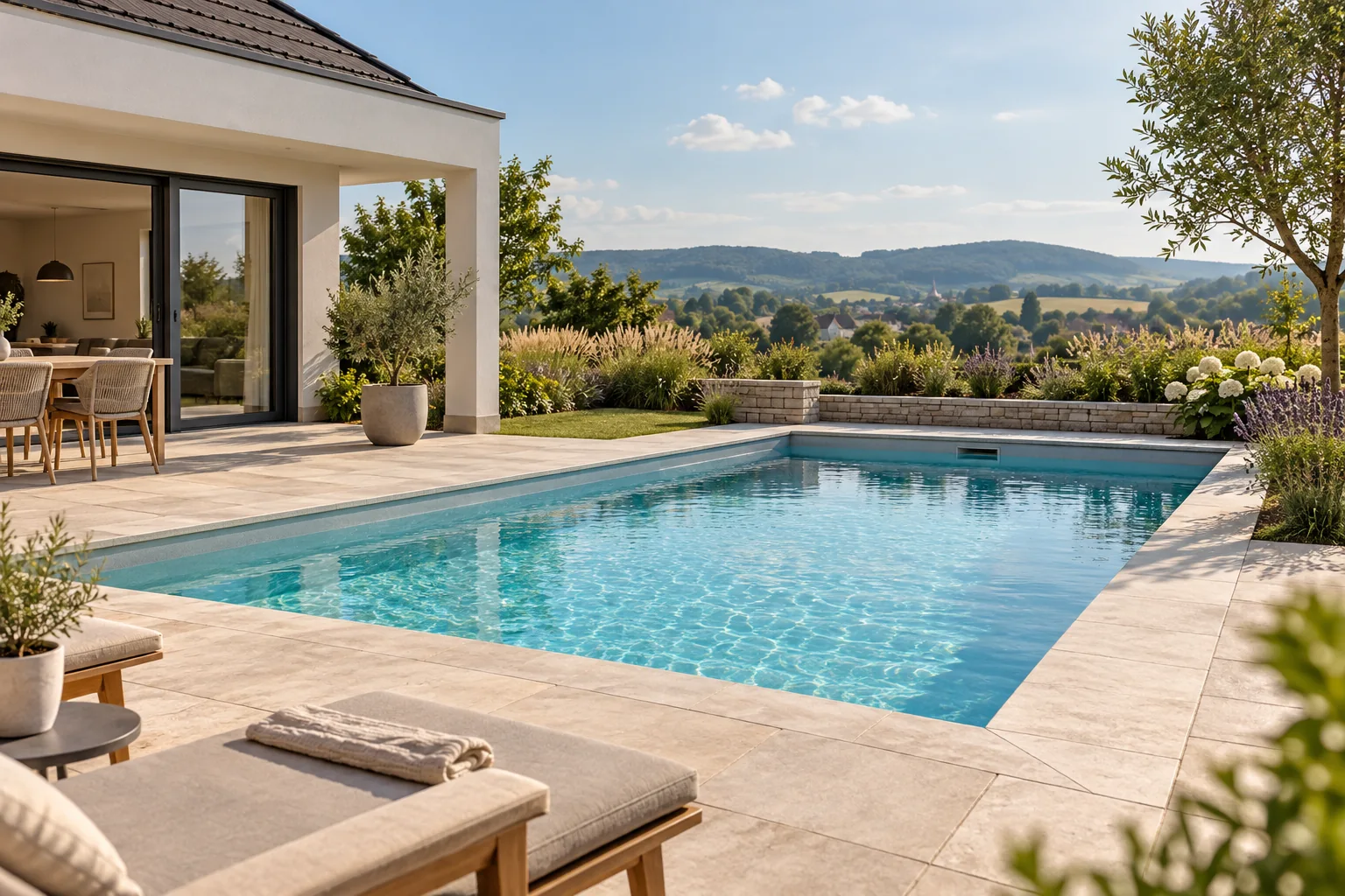 Gartenpool mit Terrasse