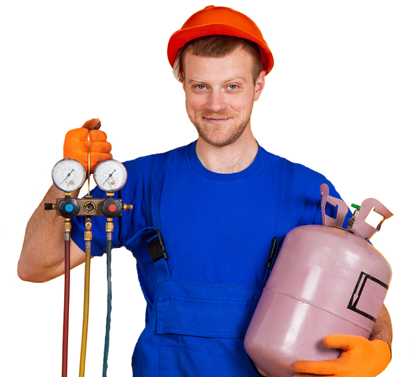 Techniker bei Wartung einer Kälteanlage