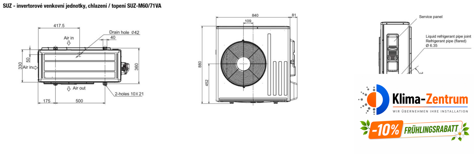 Kanalklimaanlage Mitsubishi SEZ-M60DA + SUZ-M60VA