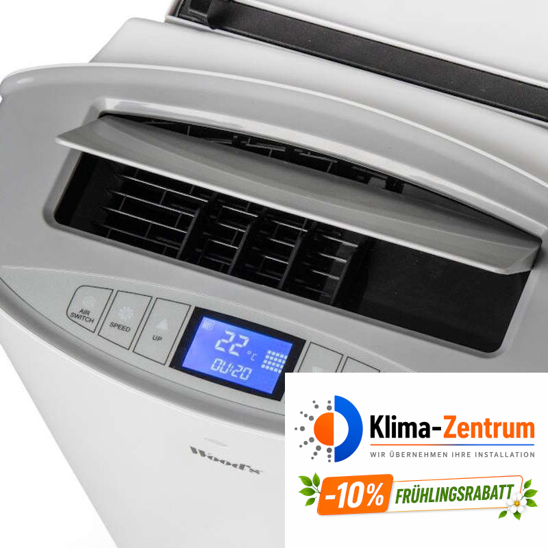 Mobile Klimaanlage WOODS Cortina 12K – AirSwitch Smart Home Duo A+ – Kühlen und Heizen 3,5 kW