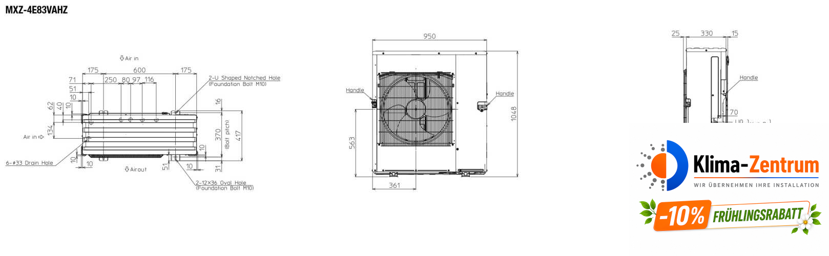 Mitsubishi R32 MXZ-4F83VFHZ Außeneinheit
