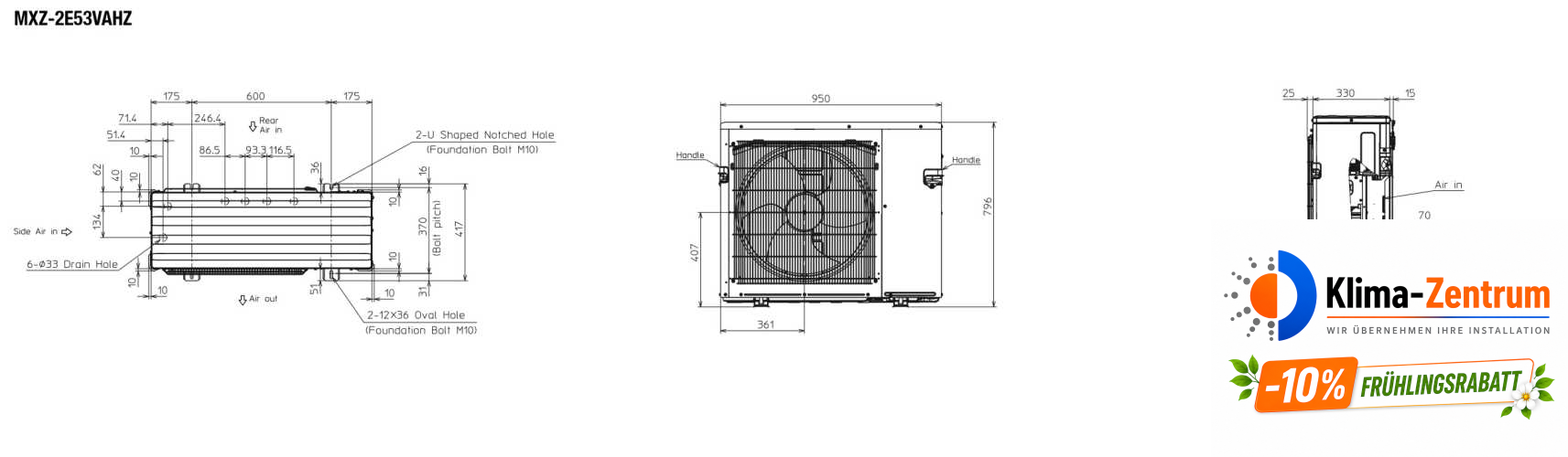 Mitsubishi R32 MXZ-2F53VFHZ Außeneinheit