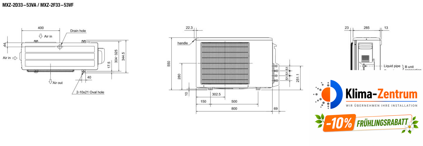 Mitsubishi R32 MXZ-2F53VF Außeneinheit