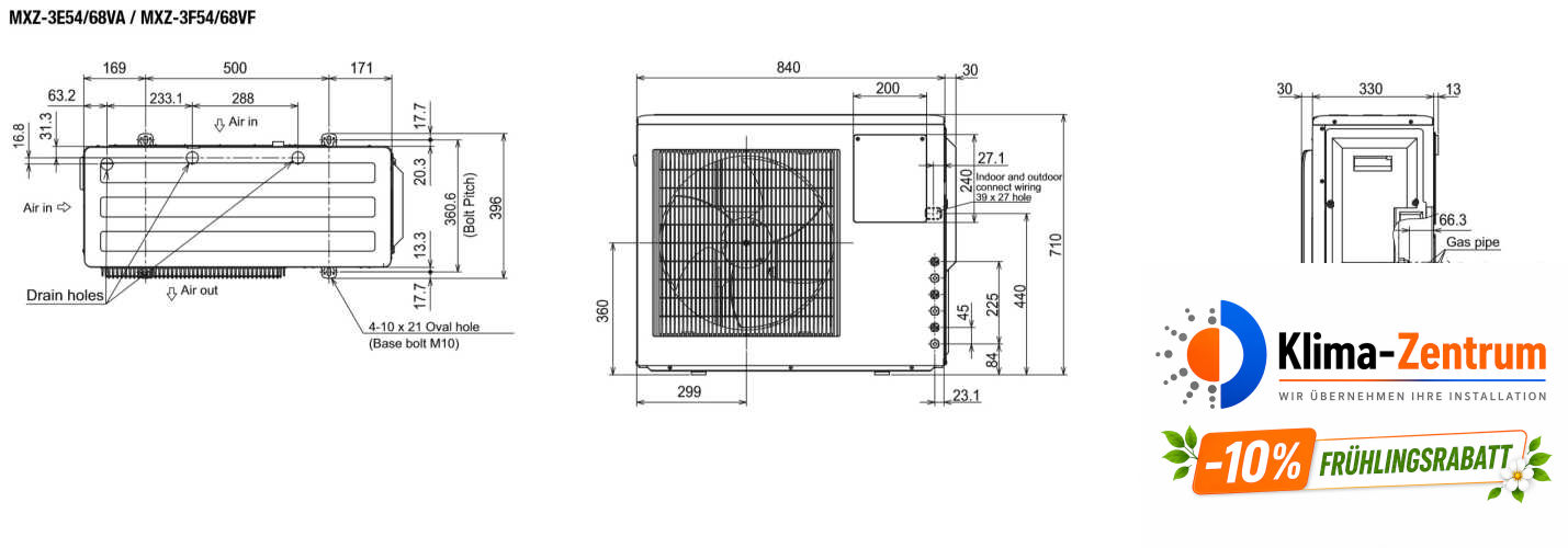 Mitsubishi R32 MXZ-3F68VF Außeneinheit