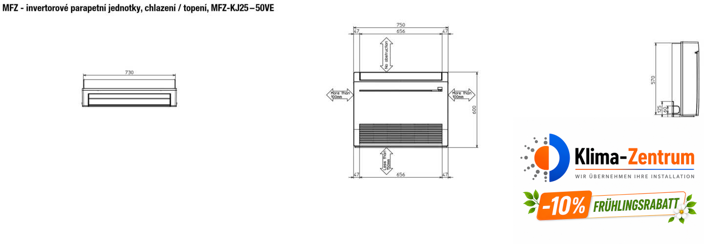 Mitsubishi MFZ-KT35VG Truhengerät - Inneneinheit