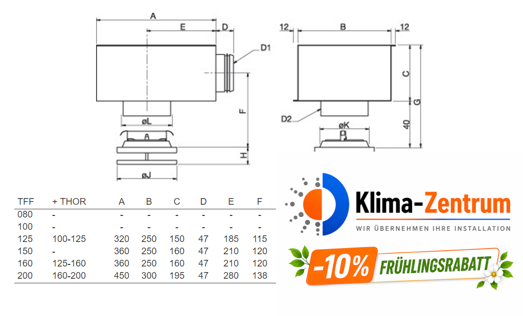 Systemair TFF 200 SW Ventil