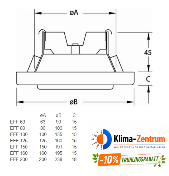Systemair EFF 080 SW Ventil