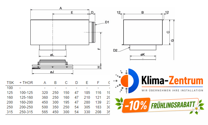 Systemair TSK-100 SW Luftauslass