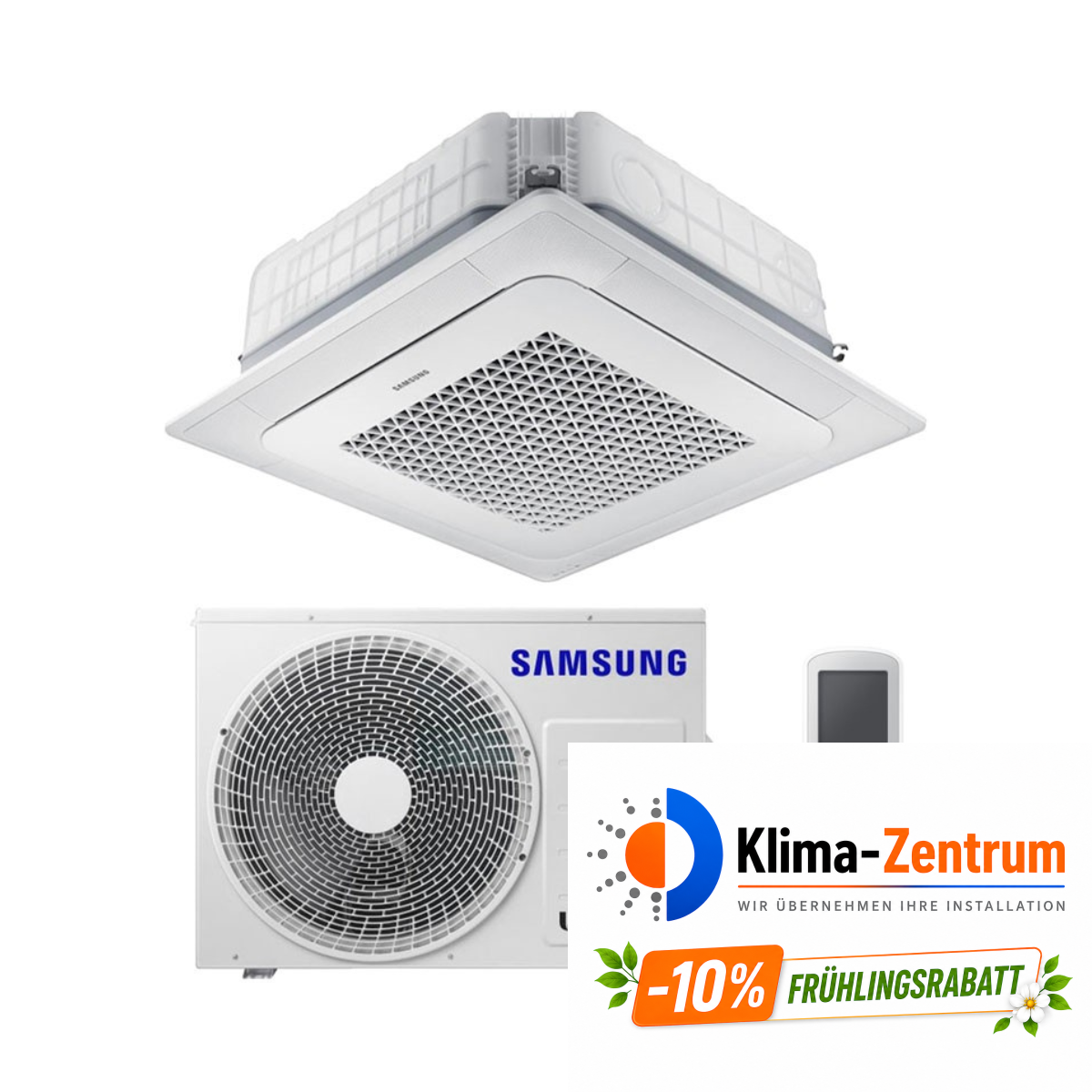 Samsung Mini WindFree 4-Wege-Kassettenklimagerät 5,0 kW 18000 BTU