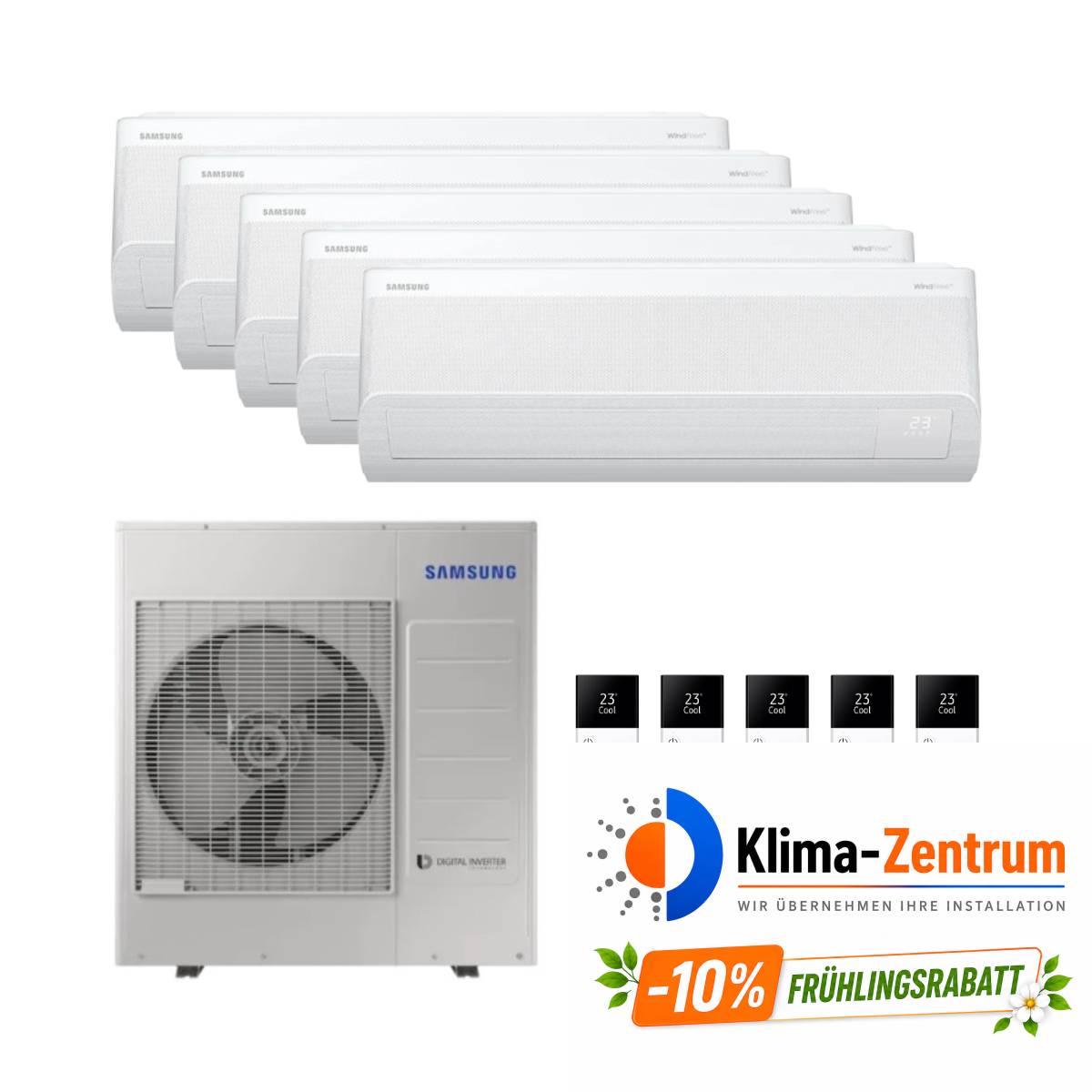 Klimaanlage 5x1 mit WLAN Samsung WindFree Comfort S2 2,5 kW (4) + 3,5 kW