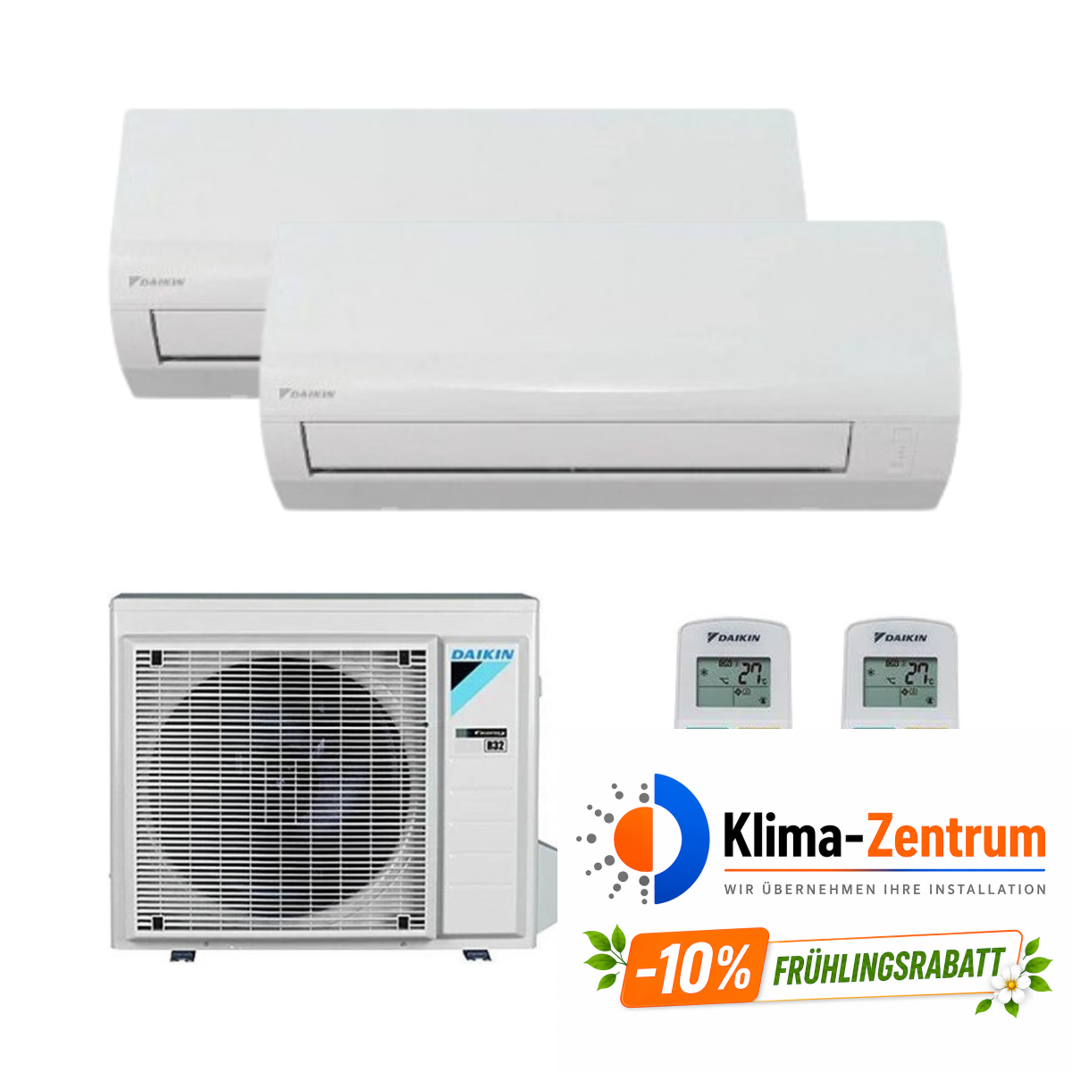 Klimaanlage 2x1 mit WLAN Daikin Sensira 2,5 kW + 3,5 kW