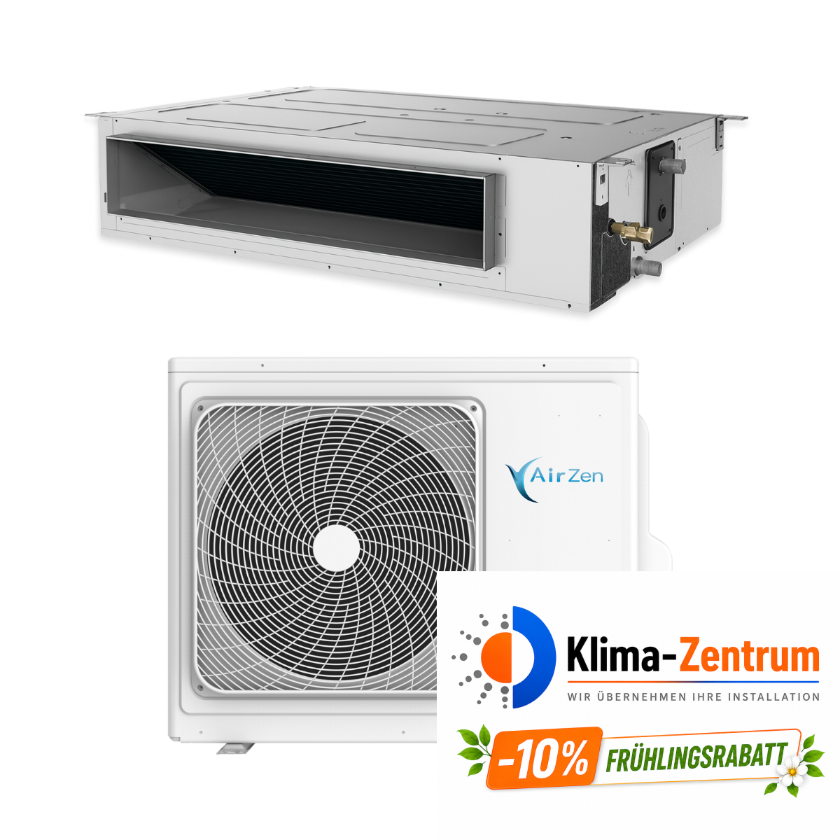 Kanal-Klimaanlage Airzen 9,5 kW 32000 BTU
