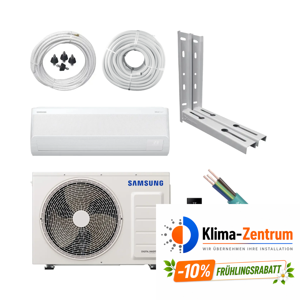 Klimaanlage mit 5 Meter Installationskit Samsung WindFree Comfort S2 2,5 kW 9000 BTU