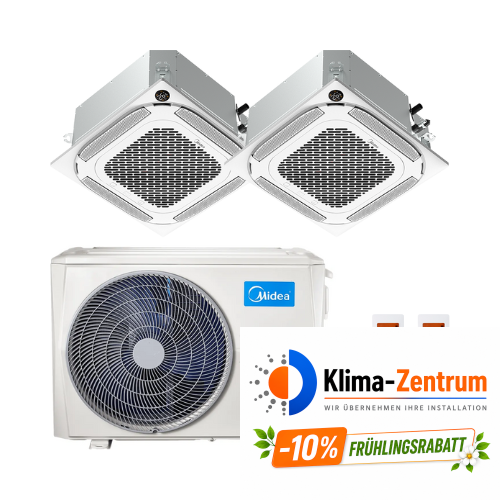 Kassettenklimagerät 2x1 Midea Breezeless 360º 2,5 kW + 5,0 kW