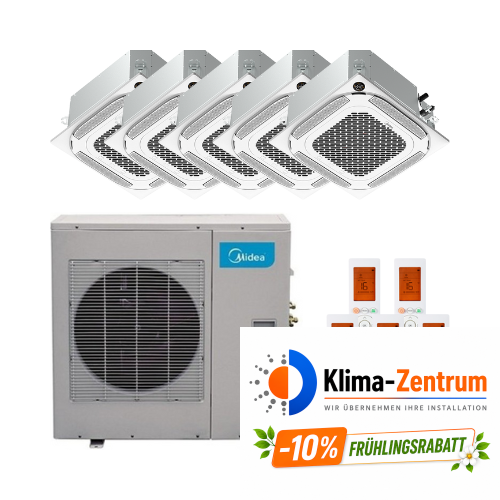 Kassettenklimagerät 5x1 Midea Breezeless 360º 2,5 kW 9000 BTU