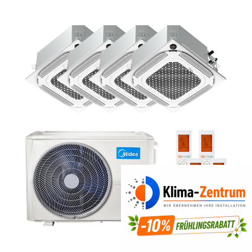 Kassettendeck Klimaanlage 4x1 Midea Breezeless 360º 2,5 kW 9000 BTU