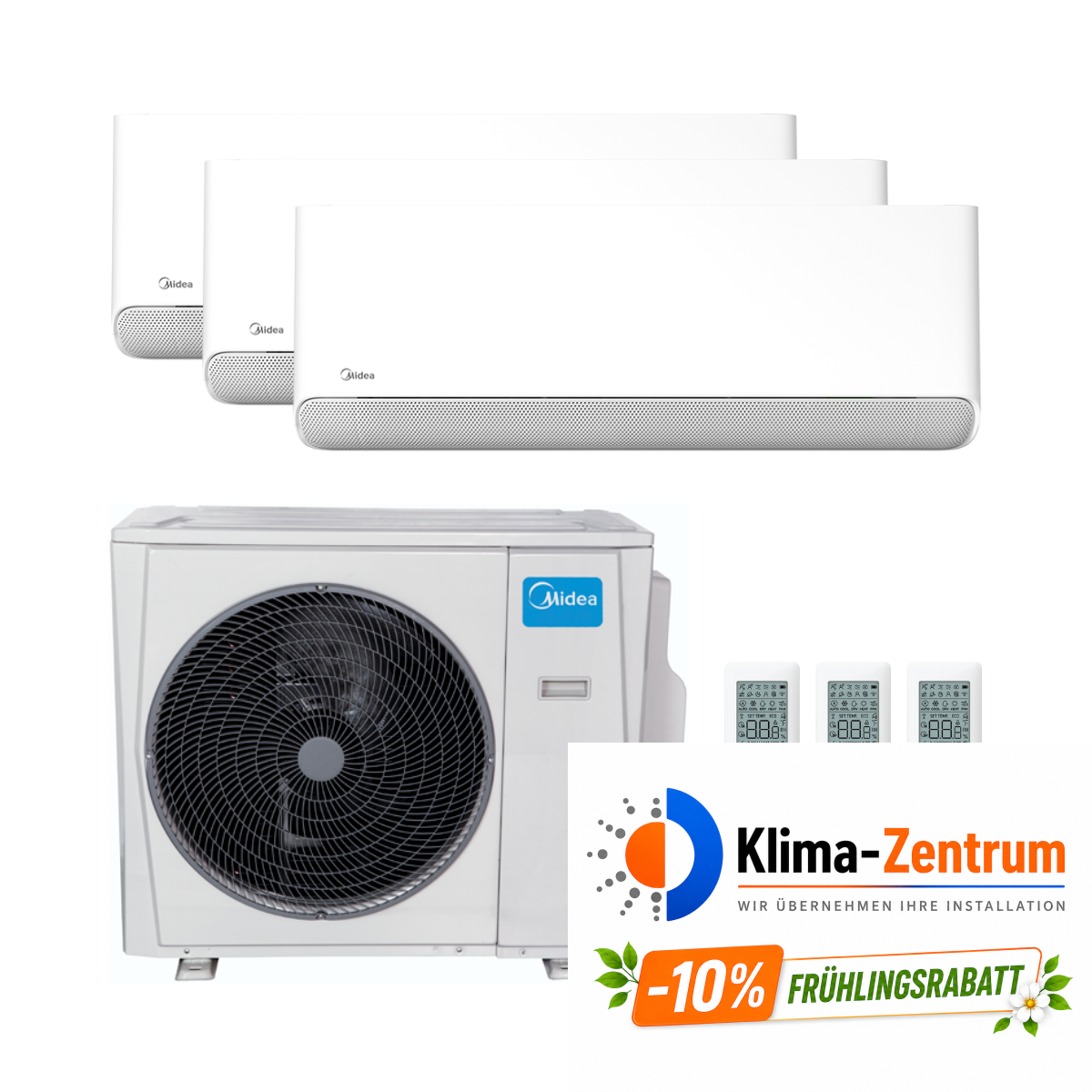 Klimaanlage 3x1 mit WLAN Midea i-Cube Breezeless E 2,5 kW + 3,5 kW (2)