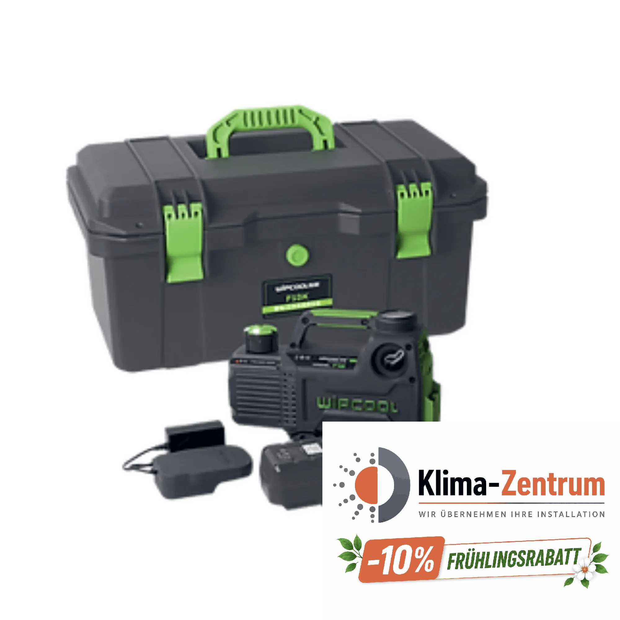 Doppelstrom-Vakuumpumpen-Set 142 L/min + Koffer und Ladegerät