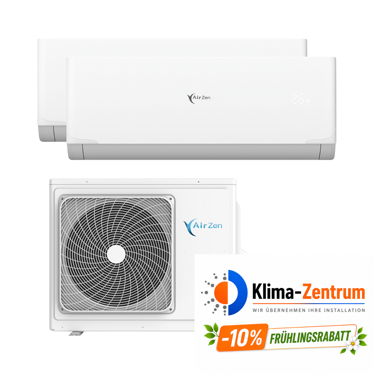 Klimaanlage 2x1 mit WLAN Airzen 3,5 kW 12000 BTU