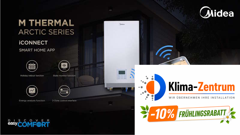 Wärmepumpe Midea M-Thermal 10 kW HBT-A100/190CD30GN8-B2 + MHA-V10W/D2N8-B2 - Heizen und -Kühlen