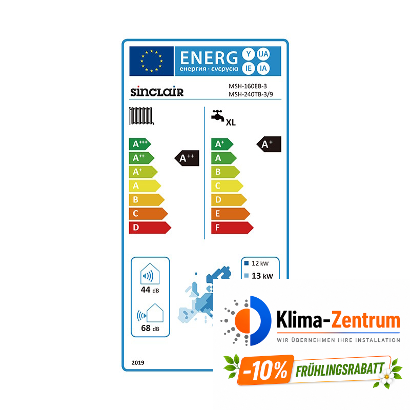 Wärmepumpe Sinclair S-Therm Yukon 16kW MSH-240TB-3/9 + MSH-160EB-3 - Heizen und Kühlen