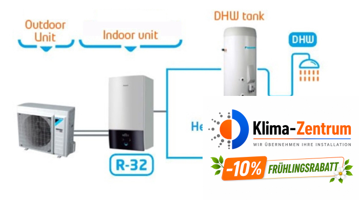 Wärmepumpe Daikin Altherma 3 H MT W 6kW ETBX12E9W + EPRA10EW1 - Heizung & Kühlung